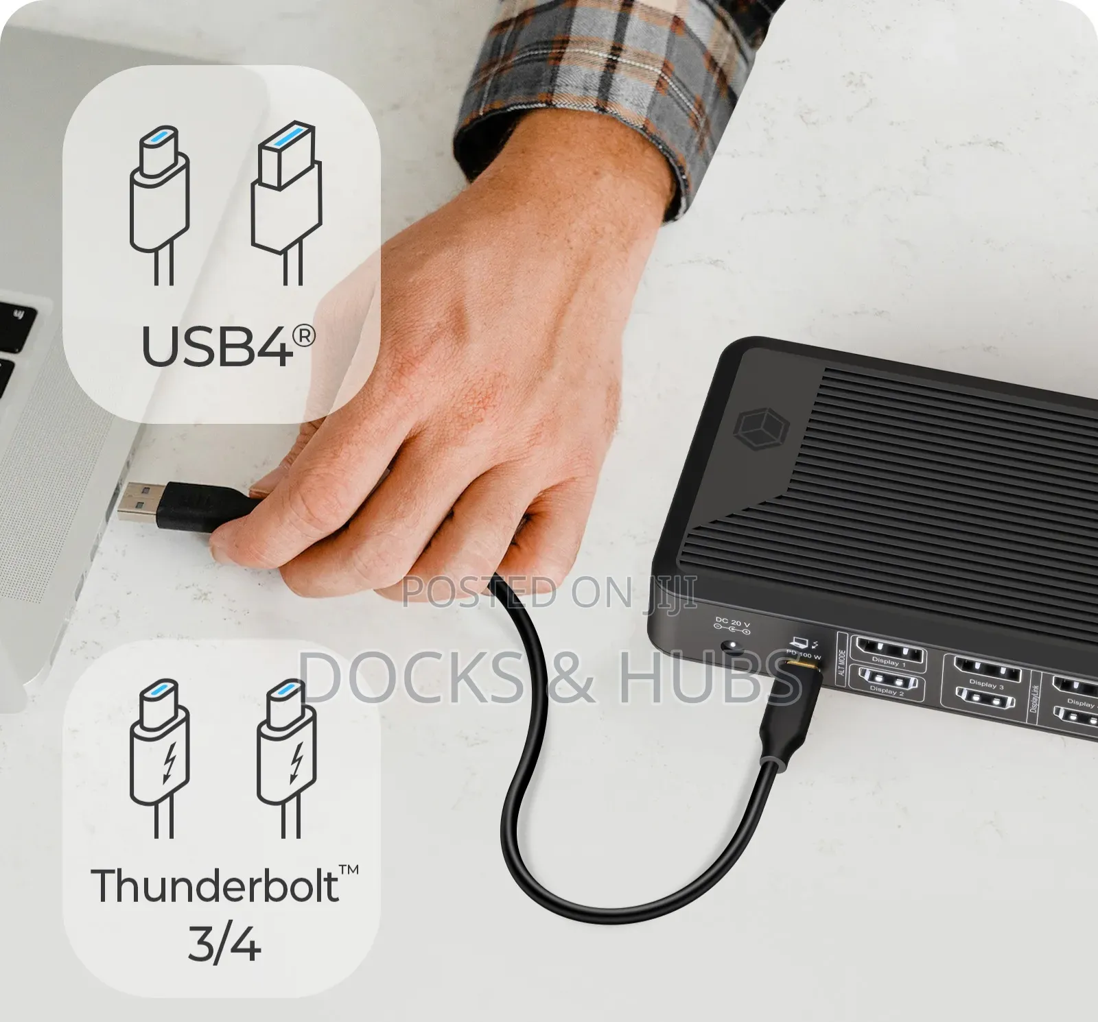 Icy Box Usb-C Docking Station (15-in-1) - 4 Monitors Display