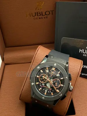 Hublot Watch With Solid Leather And Silicone Strap