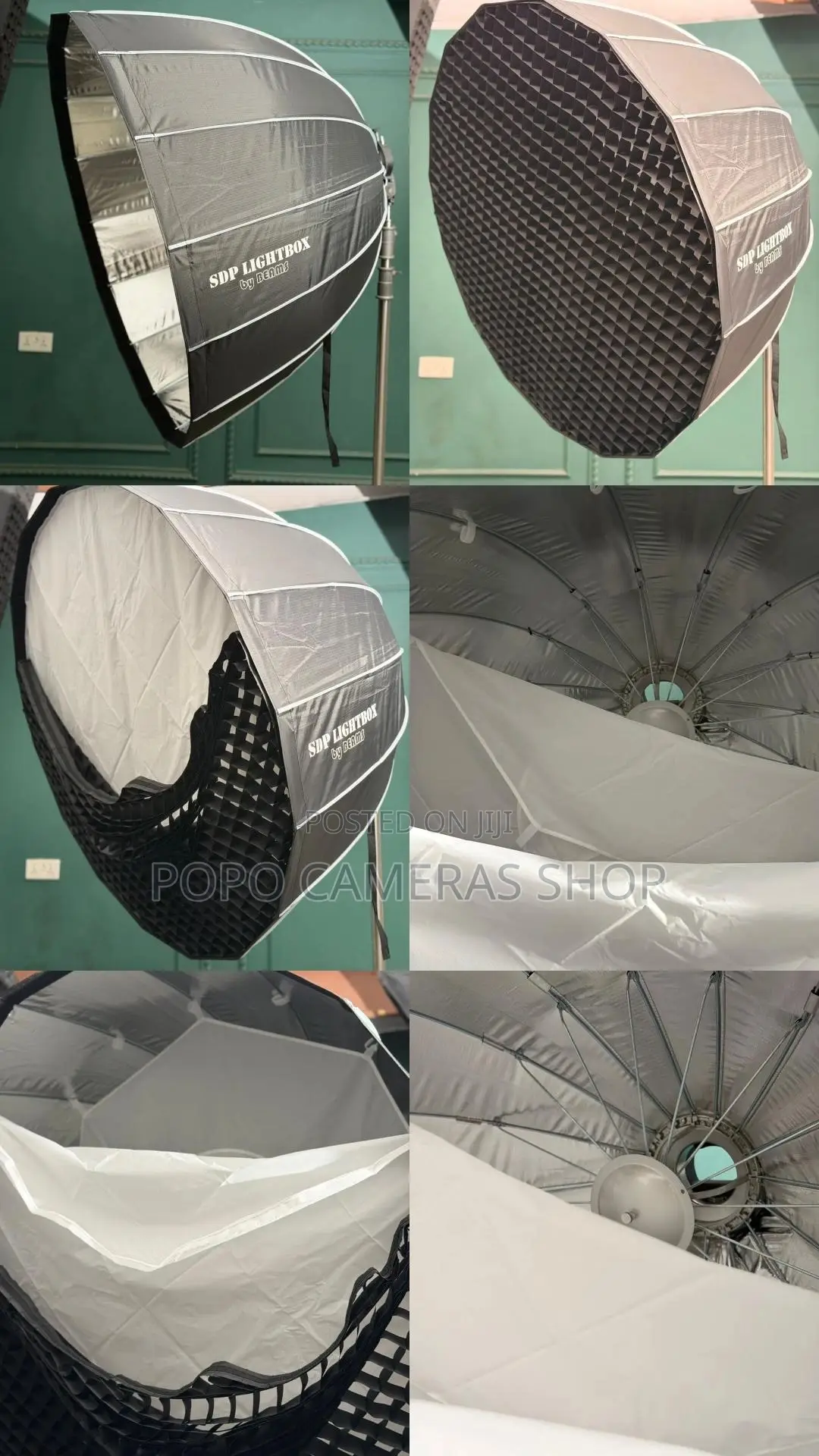 Beams Deep Parabolic Softbox +Diffusers + Beauty Dish Plate + Grid