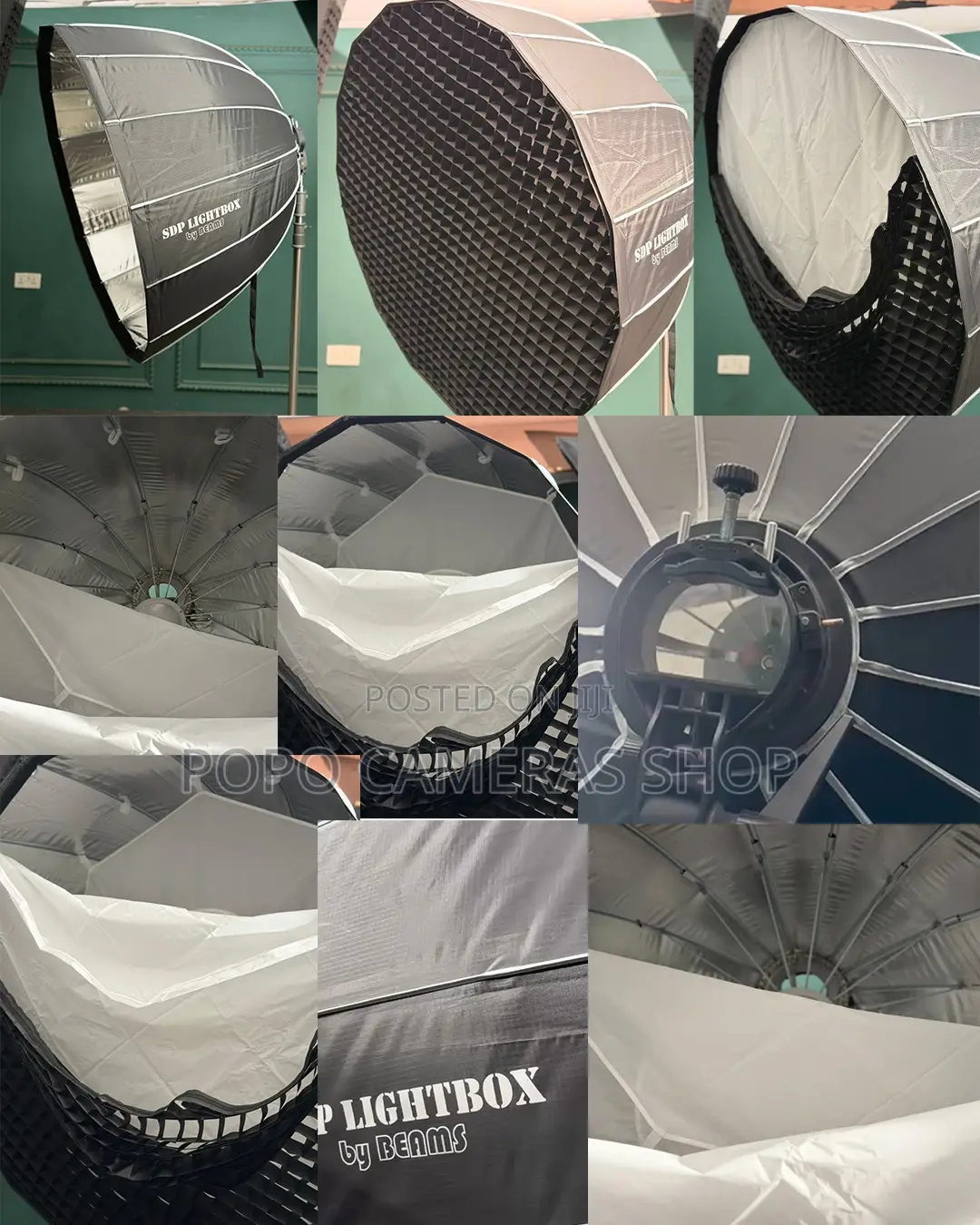Beams Deep Parabolic Softbox +Diffusers + Beauty Dish Plate + Grid