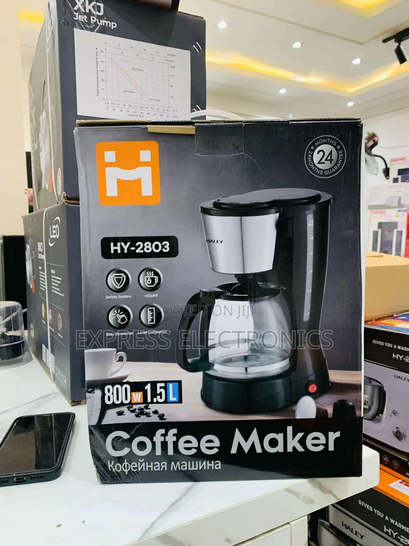 Haley-Hy-2803 Halley Coffee Machine 0.8ltr