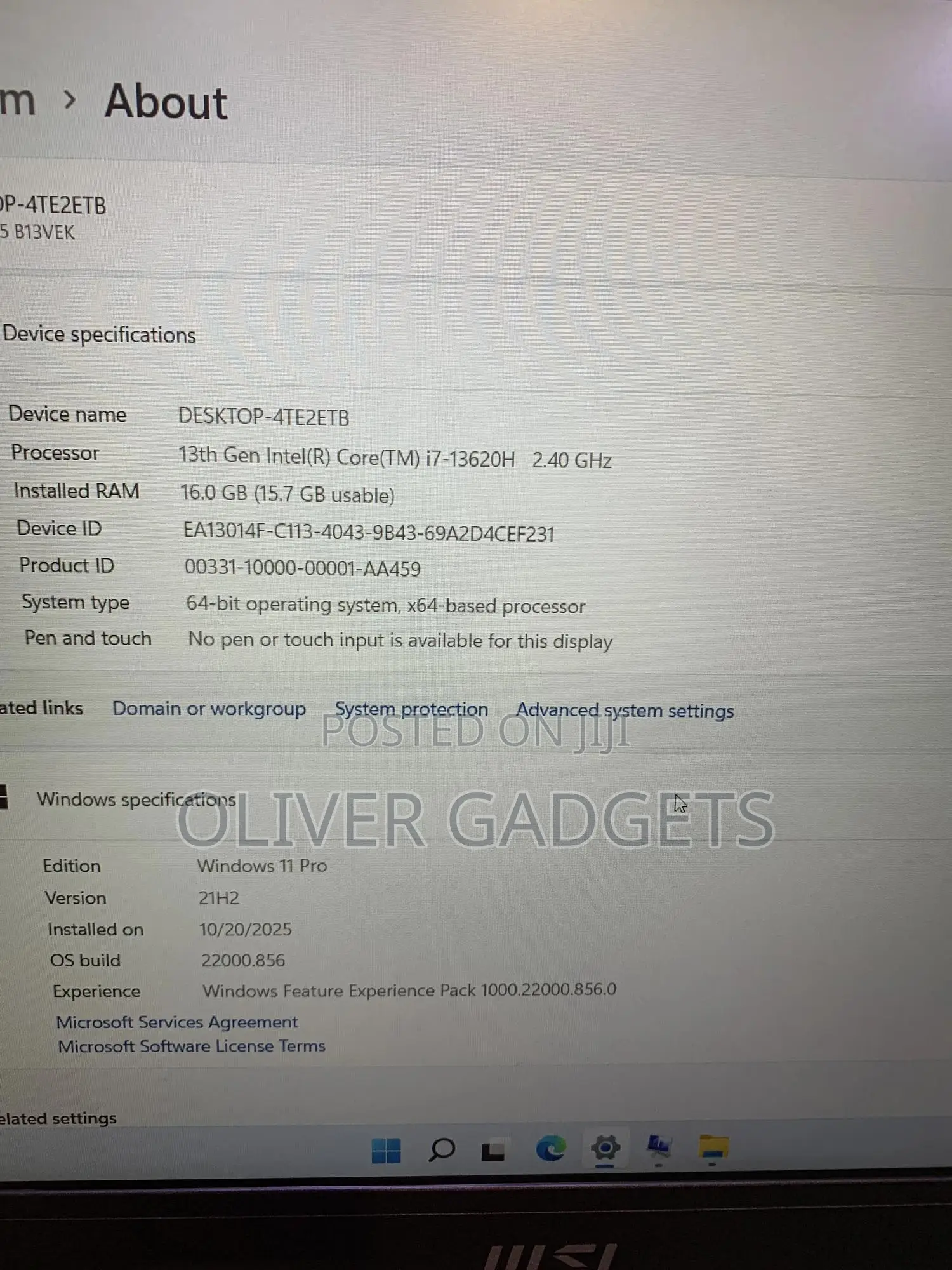 Laptop MSI Katana 15 16GB Intel Core I7 SSD 1T