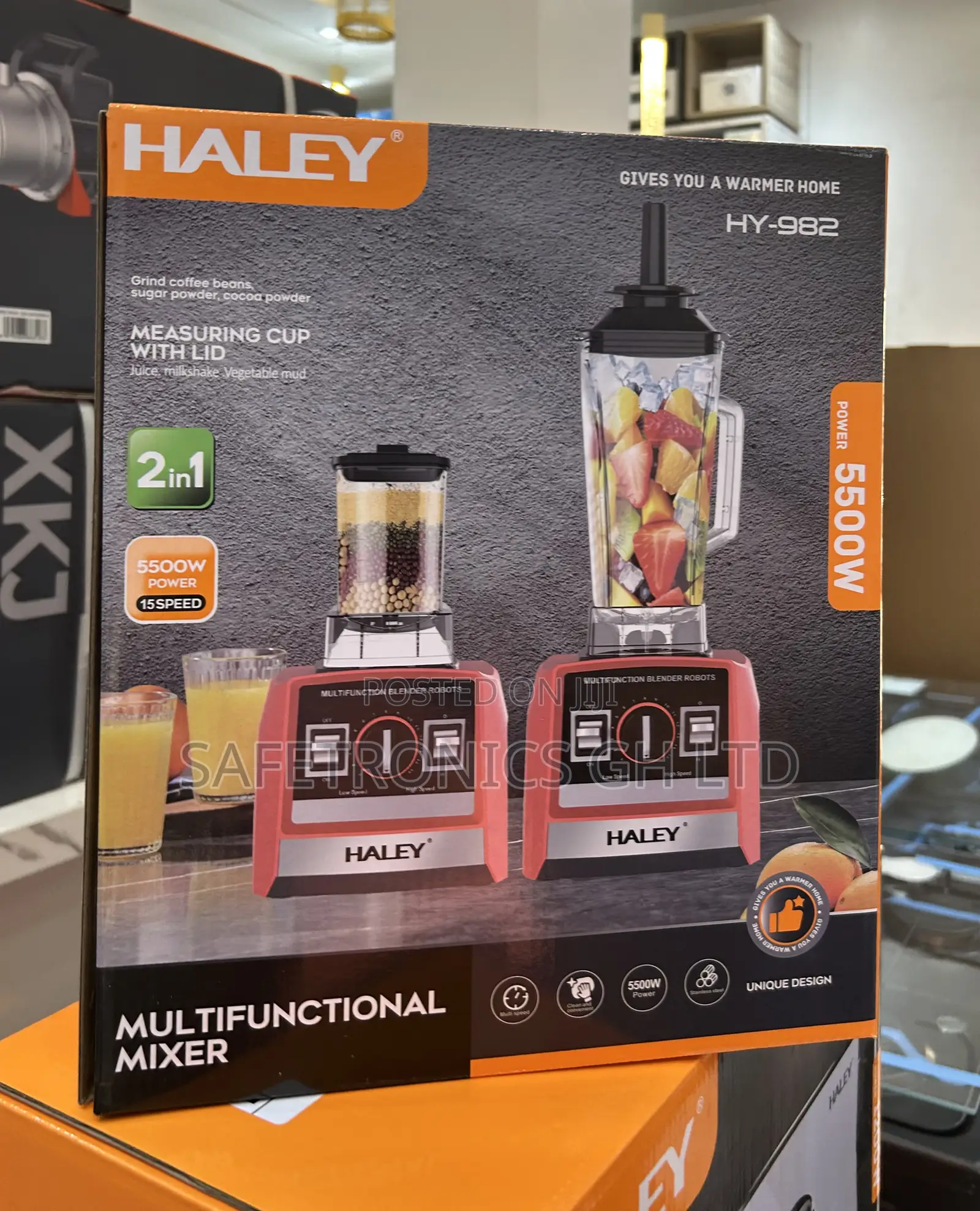 Order Multifunctional Electric Blender Hy-982 Haley 2 in 1 5500 Watts