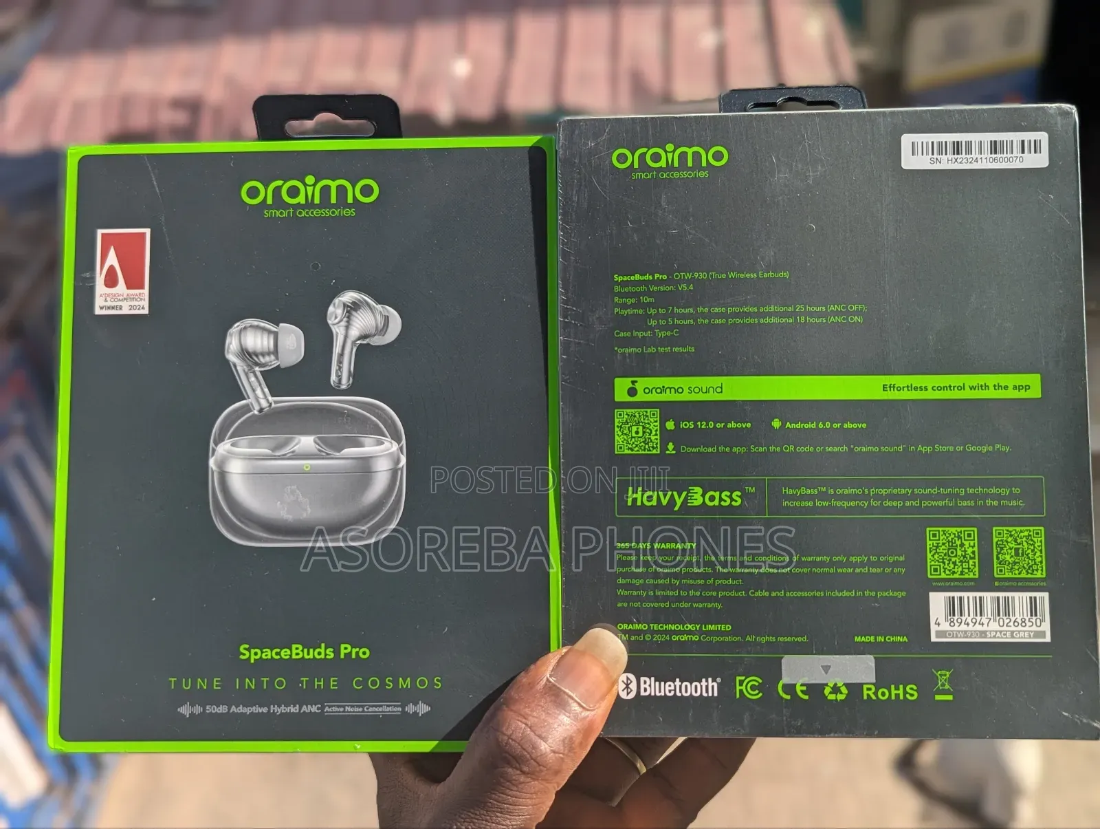 Oraimo Spacebuds Pro Premium 50db Hybrid Anc True Wireless Earbuds