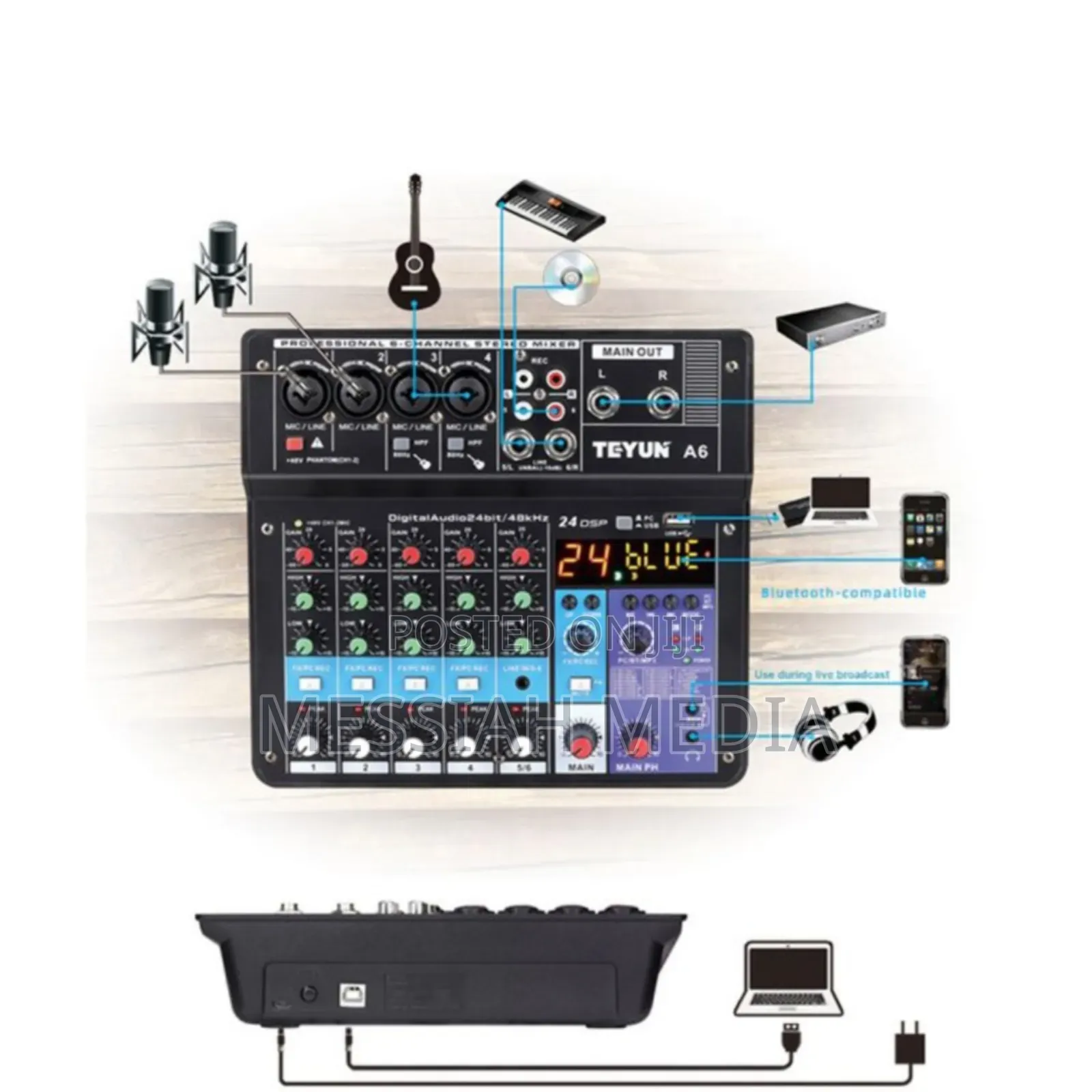 6 Channel Audio Mixer/ Sound Card