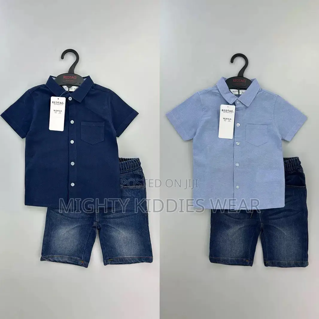 Boys Denim Summer Suit Shirt and Jeans Age 3m -24m