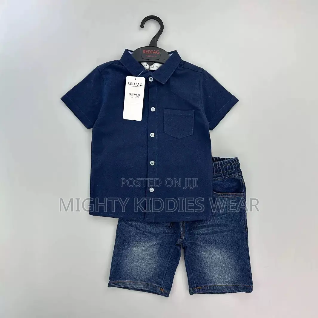 Boys Denim Summer Suit Shirt and Jeans Age 3m -24m