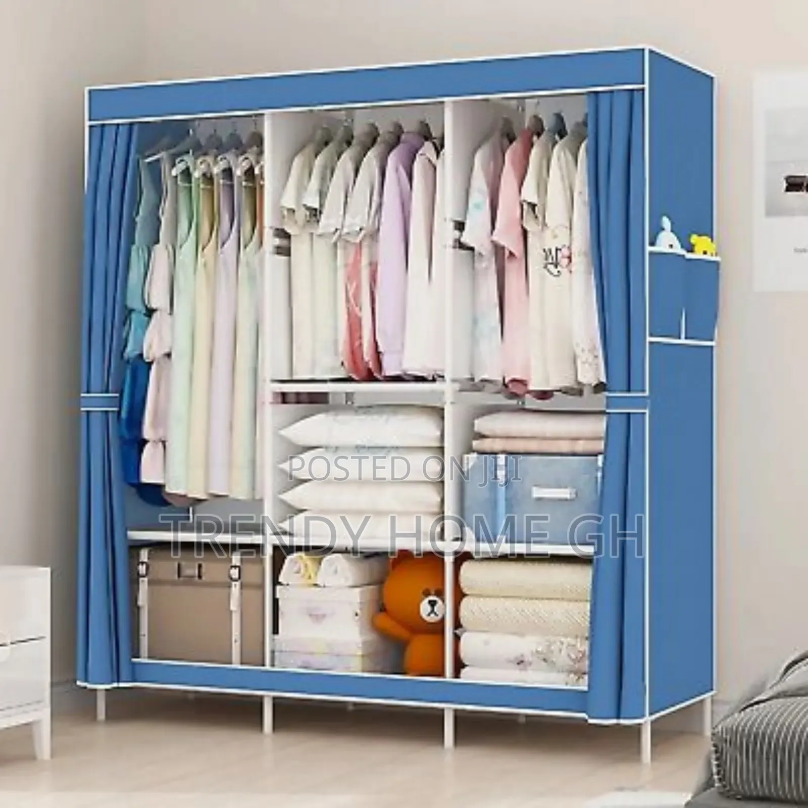 “Durable Foldable Wardrobe With Strong Metal Frame
