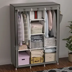 “Durable Foldable Wardrobe With Strong Metal Frame