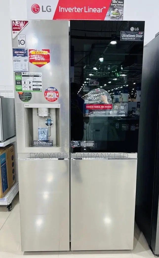 Lg 674ltr Side by Side Fridge Instaview Door-in-Door Uvnano Gx257cses