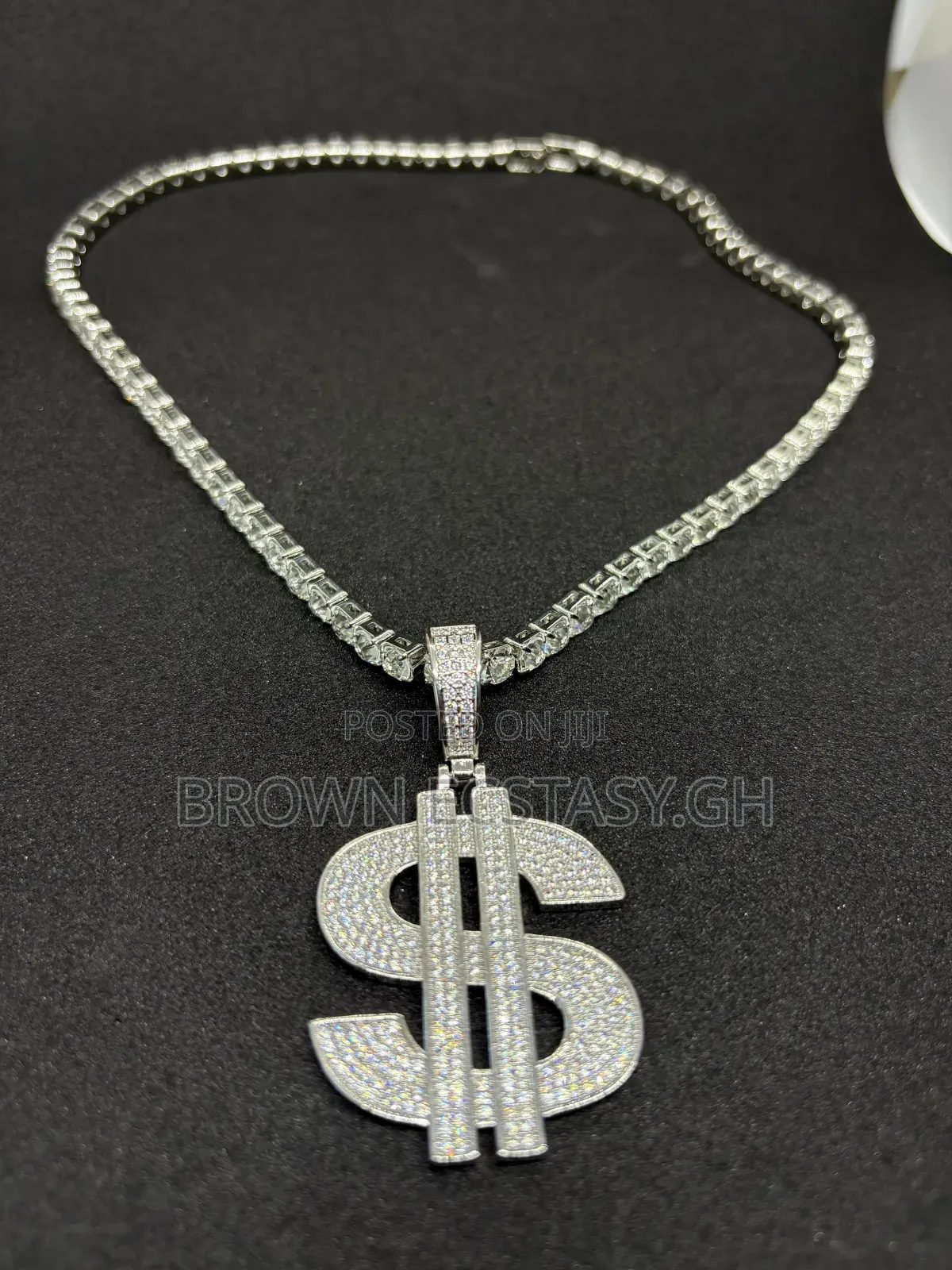 Iced Out Dollar Sign Necklace