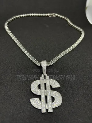 Iced Out Dollar Sign Necklace