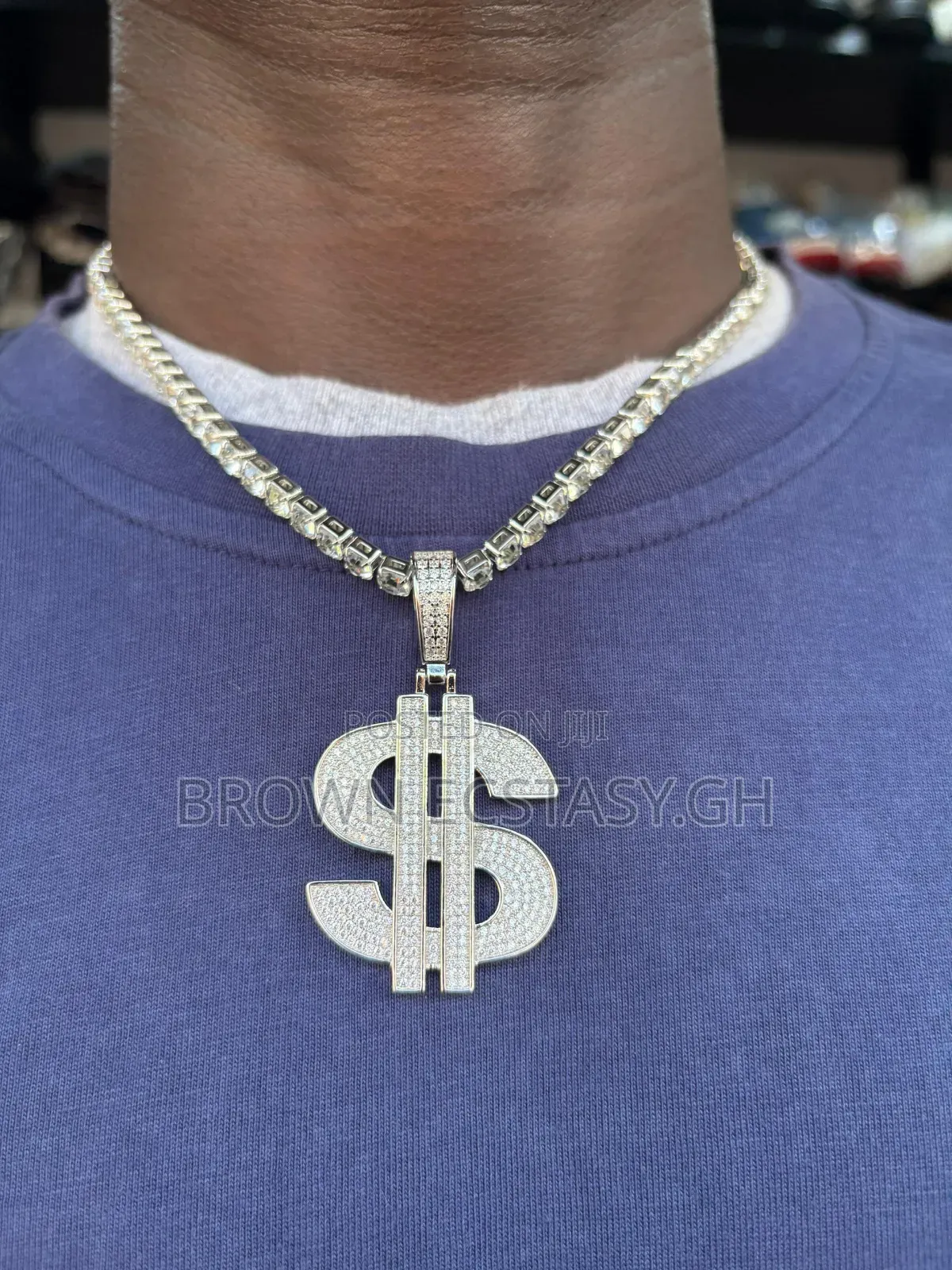 Iced Out Dollar Sign Necklace