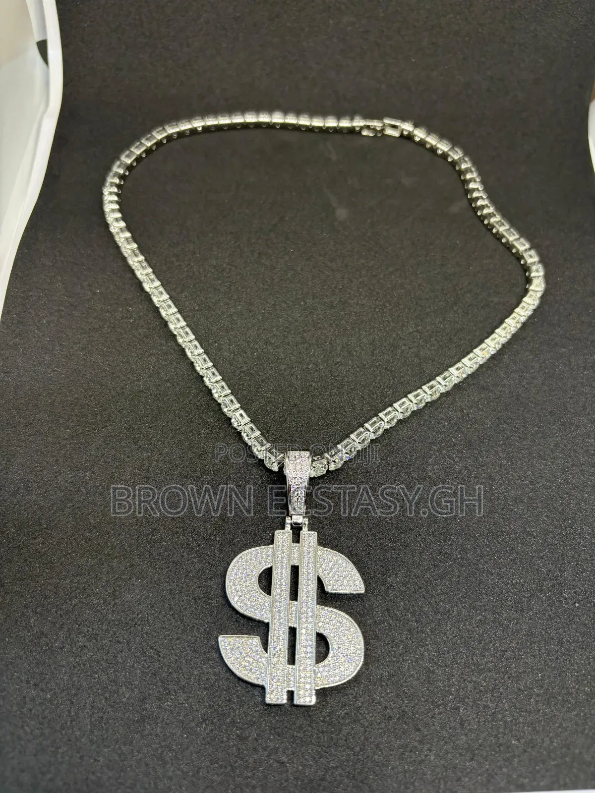 Iced Out Dollar Sign Necklace