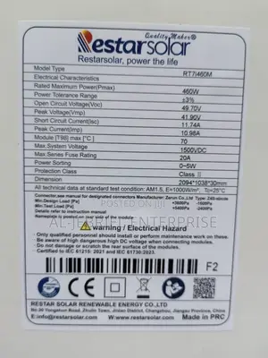 Solar Panel 460 Watts