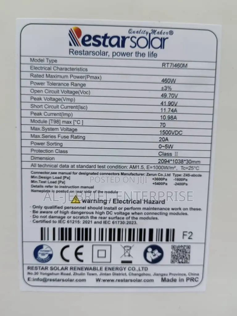 Solar Panel 460 Watts