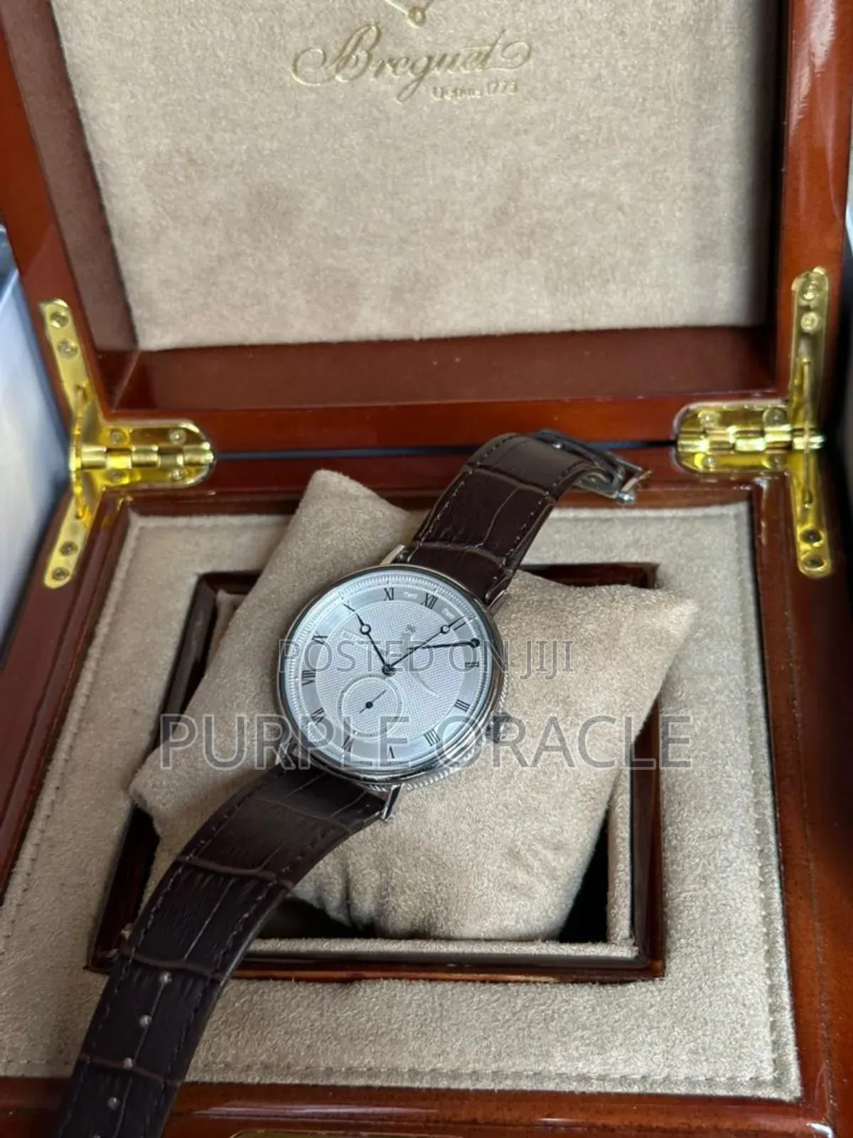 Automatic Brown Genuine Leather Breguet Men's Watch