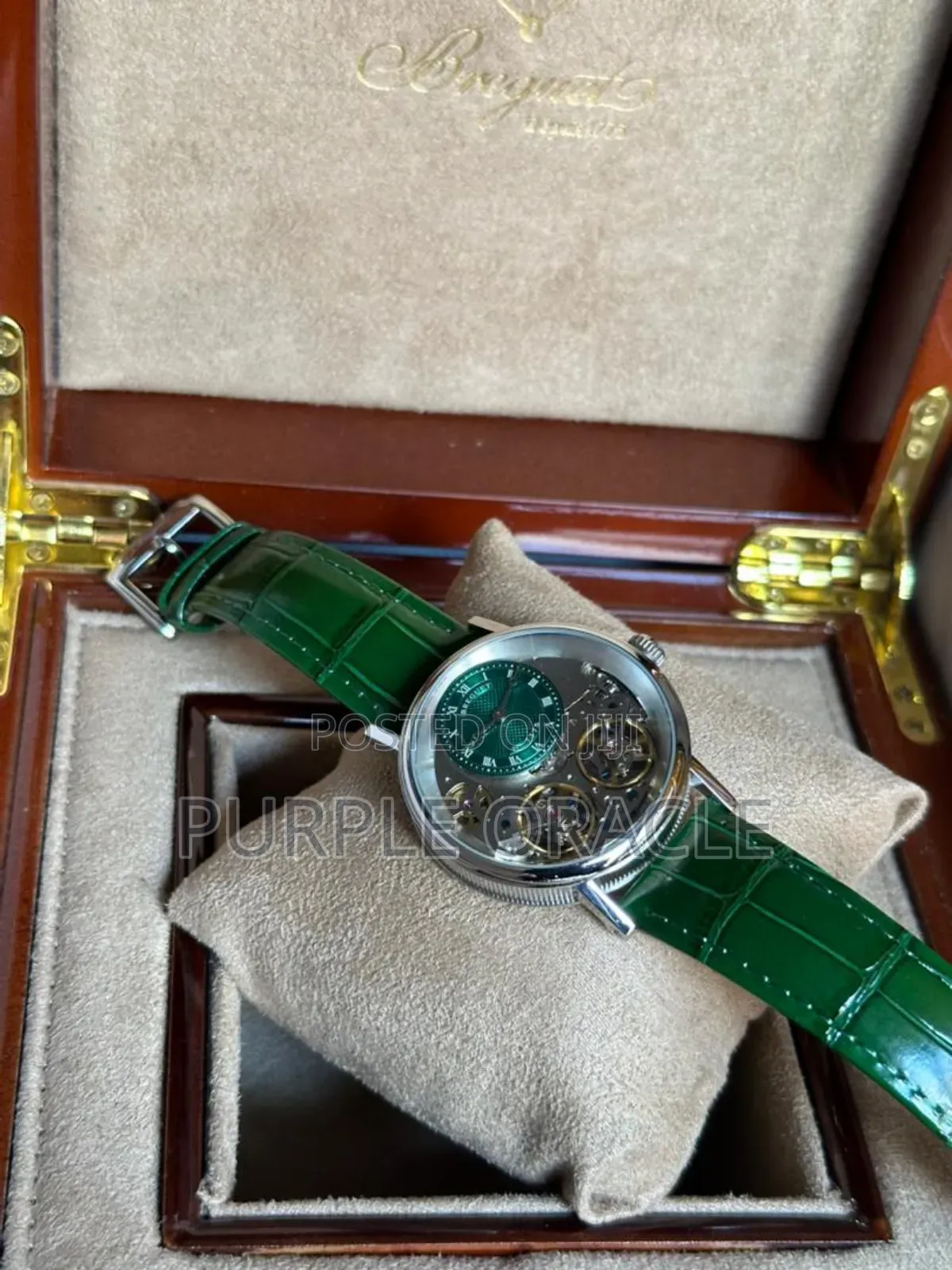 All New Green Leather Strap Breguet Automatic Watch