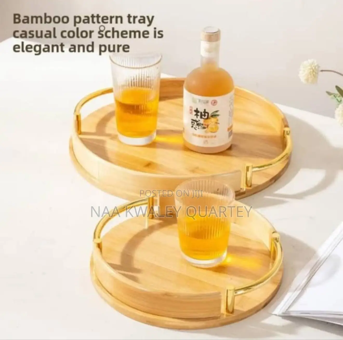 Bamboo Wooden Serving Trays 3pcs Set