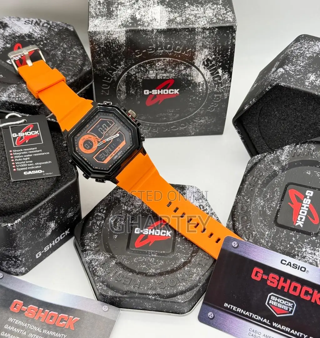 Casio G-Shock Digital Analog Watch - Orange Strap