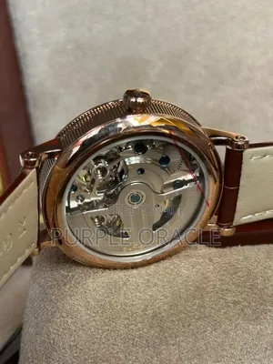 Genuine Brown Leather Breguet Mechanical Watch