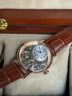 Genuine Brown Leather Breguet Mechanical Watch
