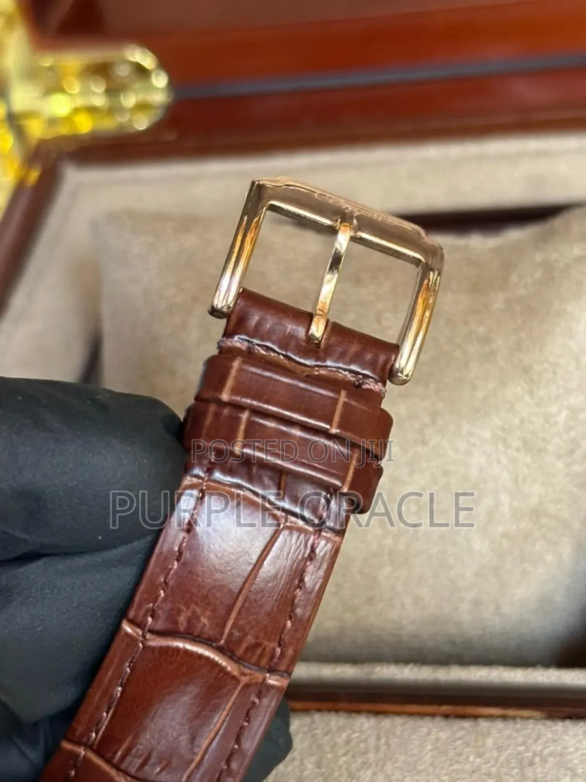 Genuine Brown Leather Breguet Mechanical Watch