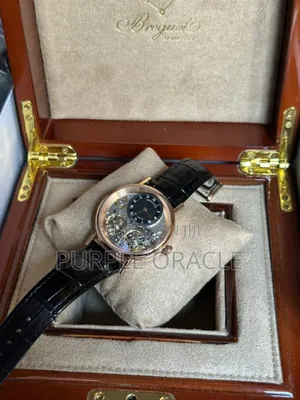Genuine Bkack Leather Strap Breguet Mechanical Watch for Men