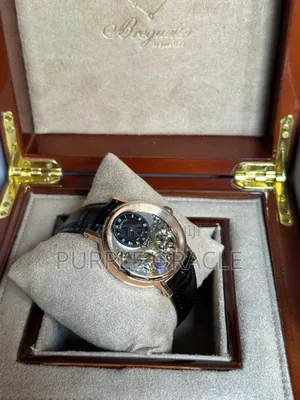 Genuine Bkack Leather Strap Breguet Mechanical Watch for Men