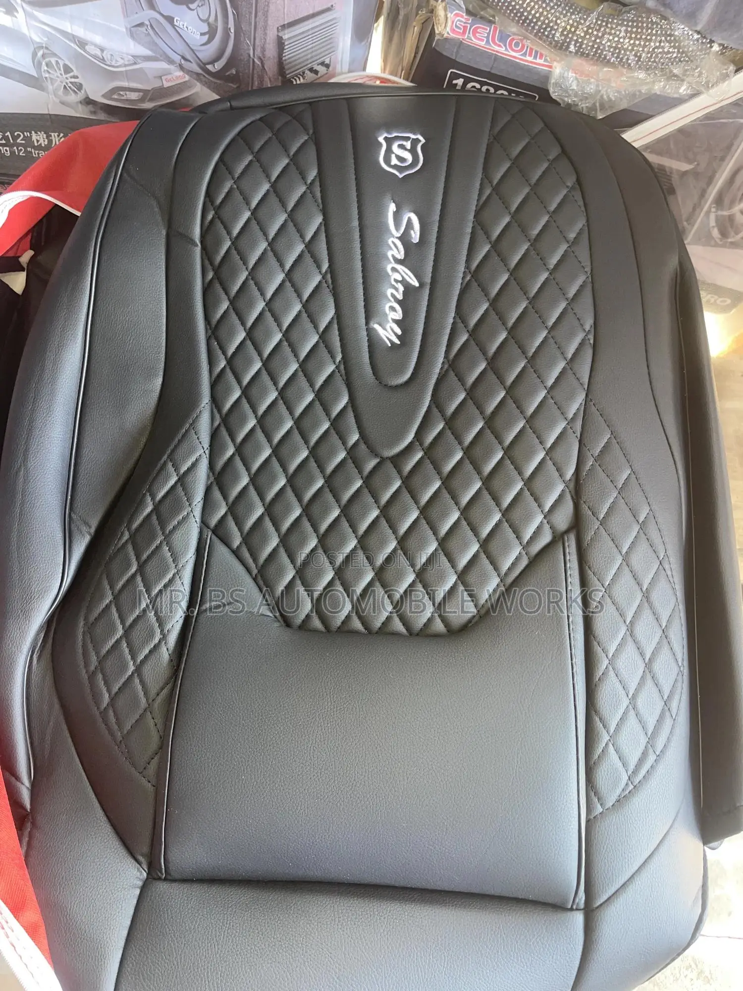 Beautiful Black Seat Cover With Steer Coat & Pillows