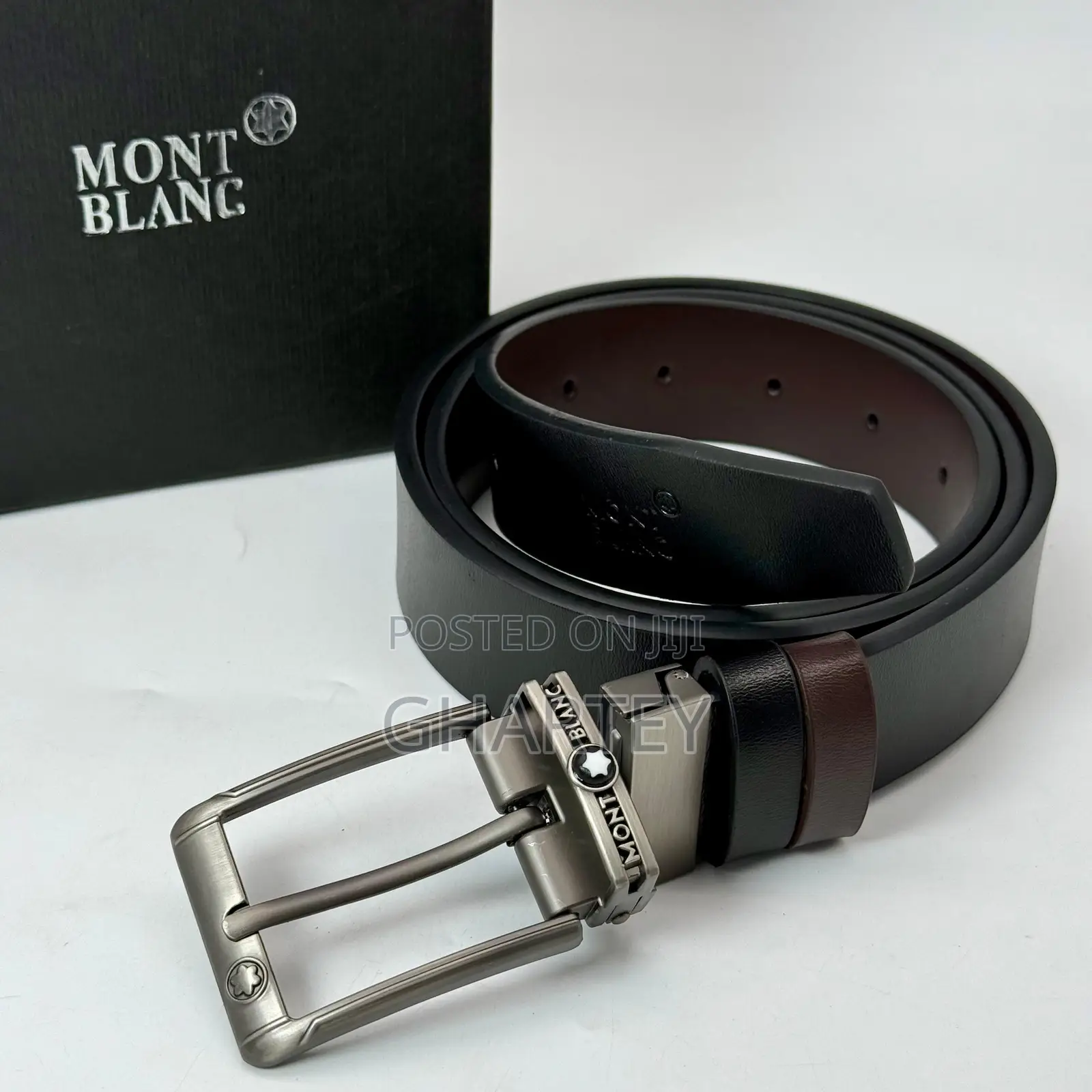 Leather Men’S Reversible Belts in Box