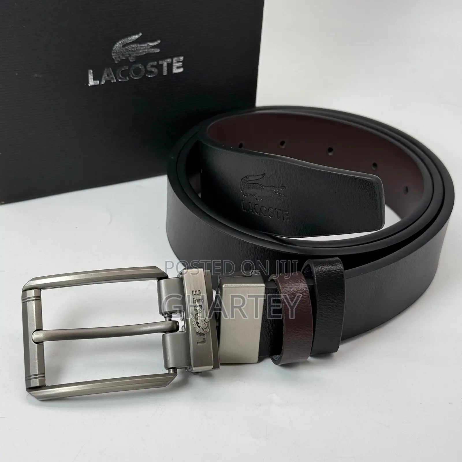 Leather Men’S Reversible Belts in Box