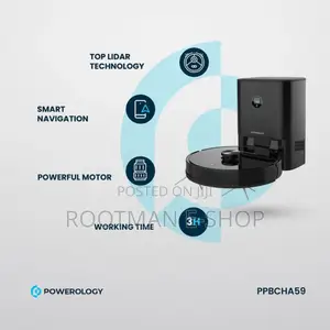 Powerology Smart Station Robot Vacuum Mop, Smart Navigation