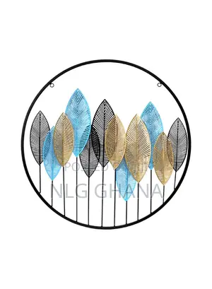 60cm / 23.6" Modern Metal Wall Art With Multi-Colored Leaves. Ghx7533