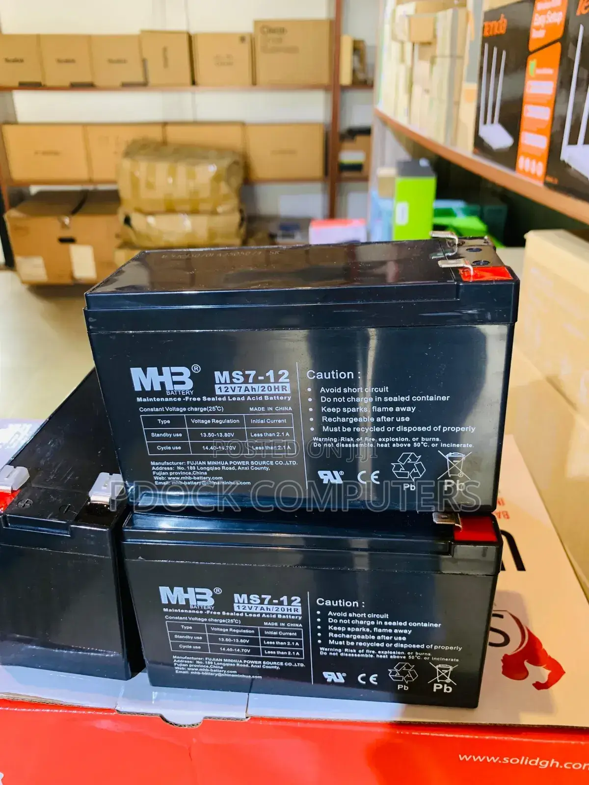 MHB 12v 7ah Agm Sealed Acid Ups Battery for Security and Motorcycle