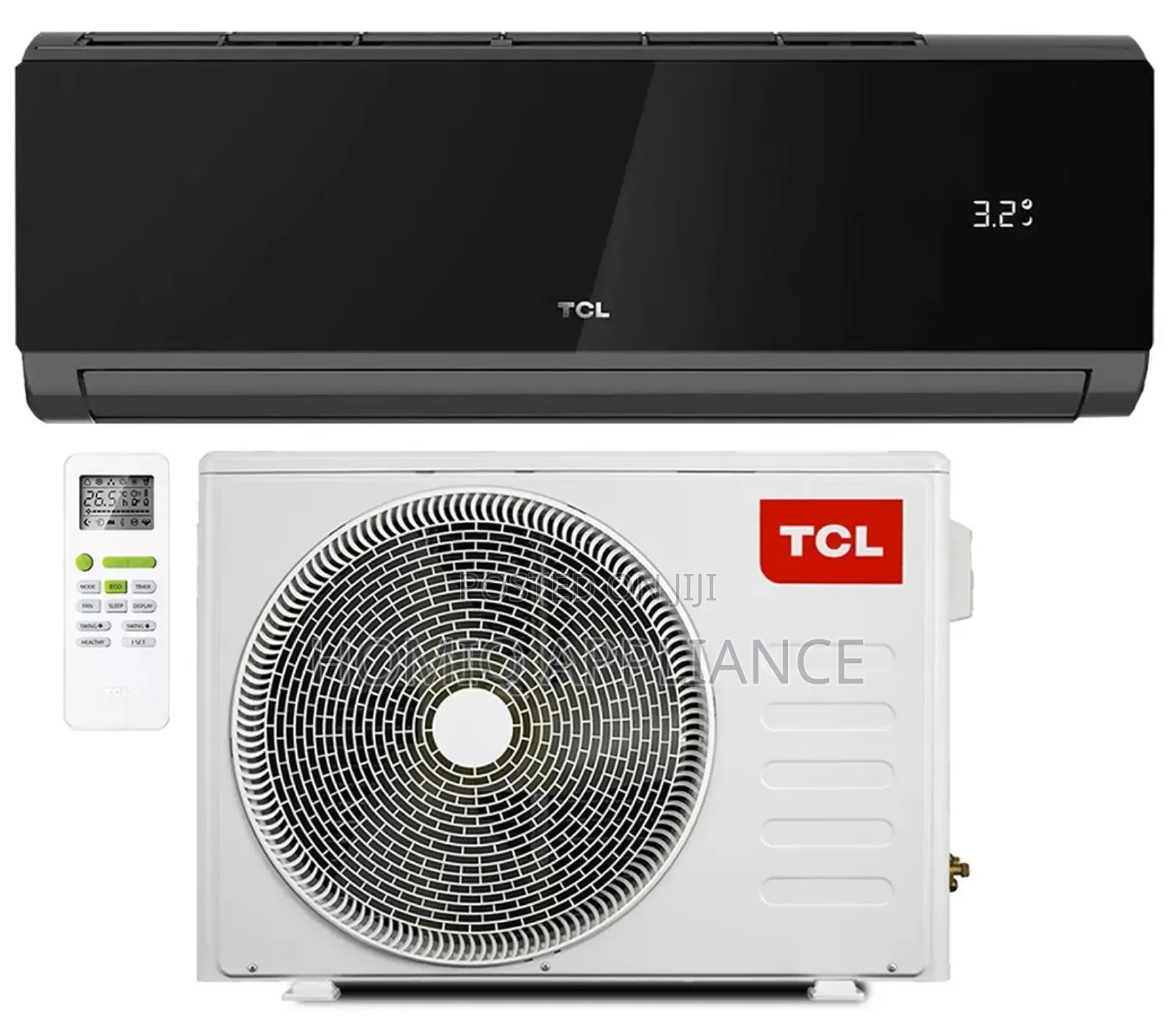 TCL 2.5hp R410 Inverter Air Conditioner Grey Body With Black Mirror