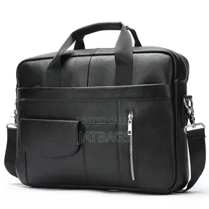 Black Genuine 14-15 Inches Leather Laptop Bag (Free Delivery)
