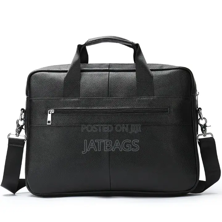 Black Genuine 14-15 Inches Leather Laptop Bag (Free Delivery)