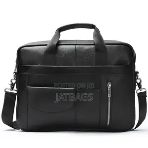 Black Genuine 14-15 Inches Leather Laptop Bag (Free Delivery)
