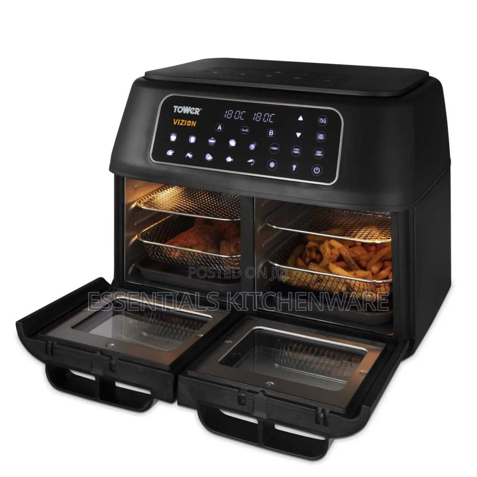 Tower 11l Dual Compartment Air Fryer Oven