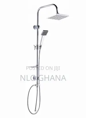 Stainless Steel Shower Set With Rainfall Overhead.