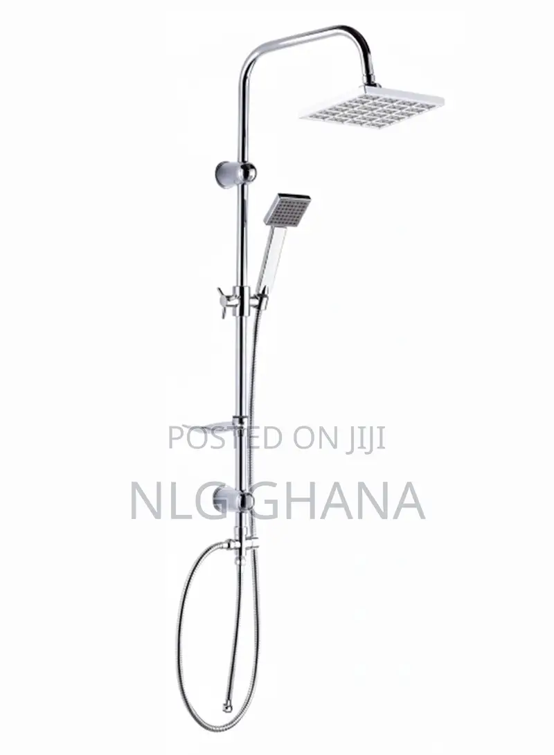 Stainless Steel Shower Set With Rainfall Overhead.