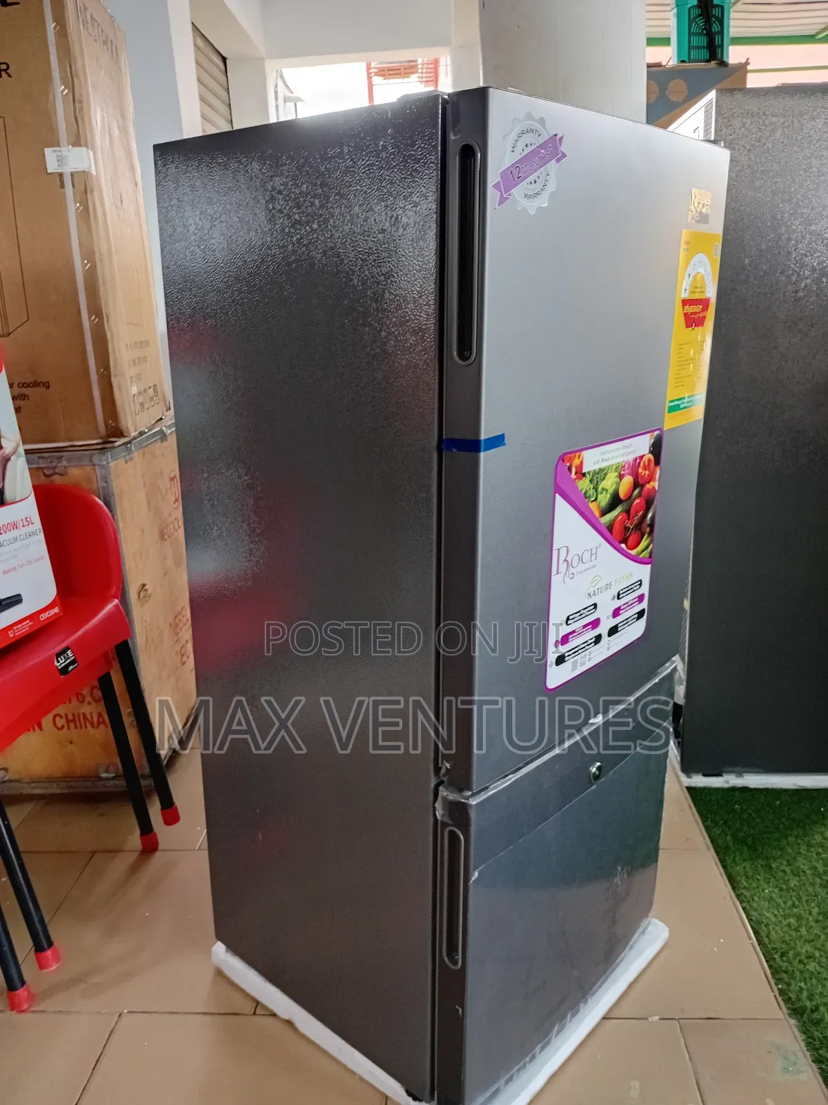 Luxury Roch 117litres Bottom Freezer Double Door Fridge Lock and Key