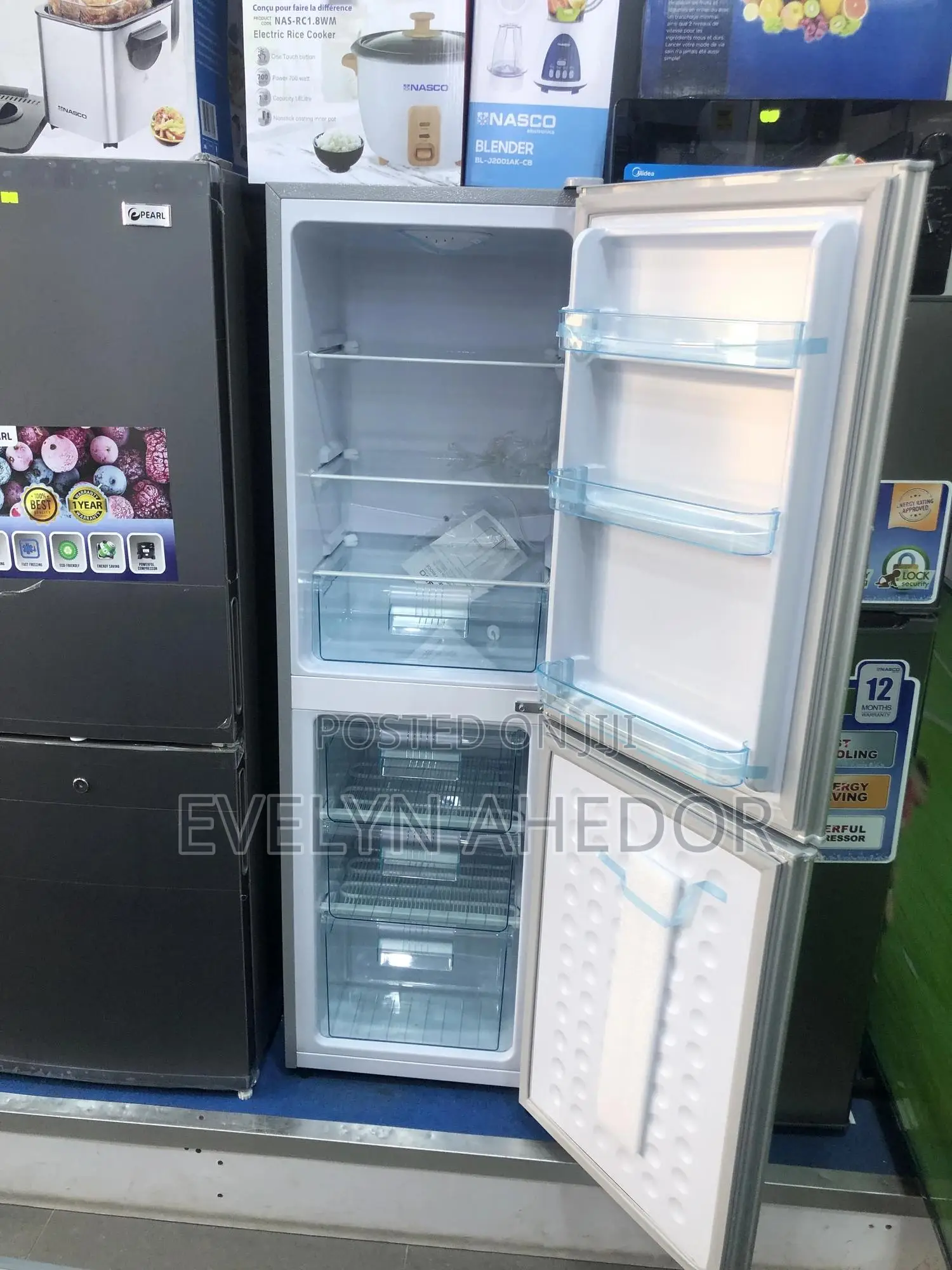 Nasco Bottom Freezer Double Door Fridge 158 Liters