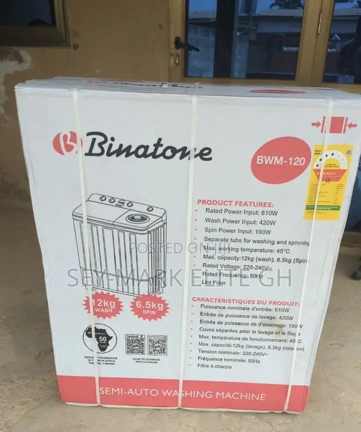 12kg Binatone Twin Tub Washing Machine
