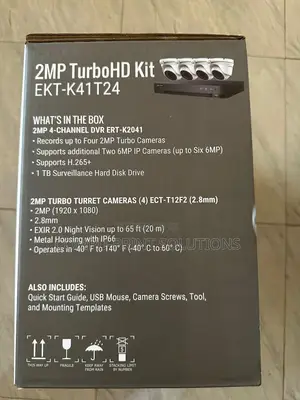 Hikvision Ekt-K41t24 4-Ch 4mp DVR With 1tb and 4qty 2mp Turret Cameras