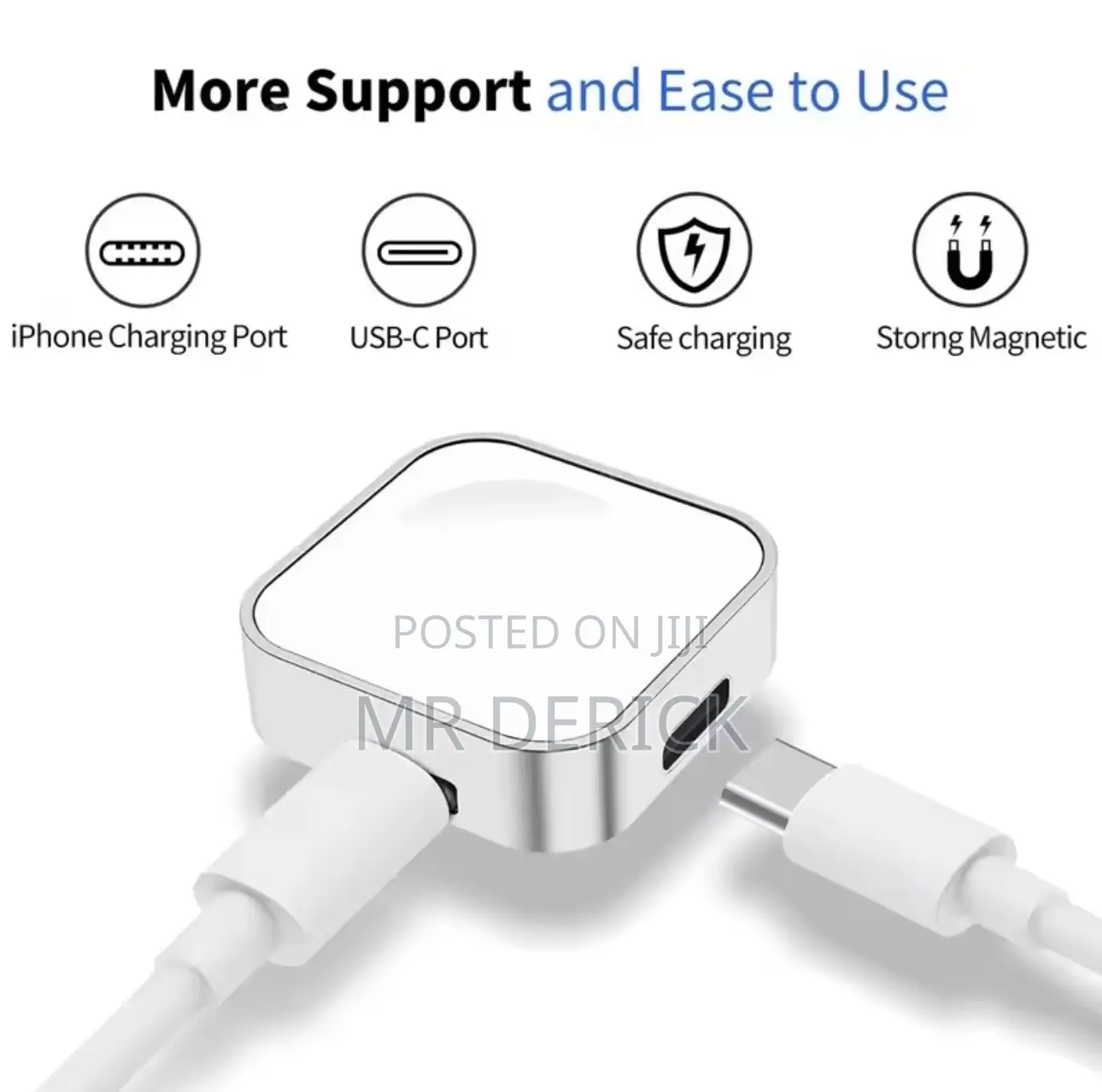 Portable Wireless Watch Charger Type C Two Interfaces for Apple Watch