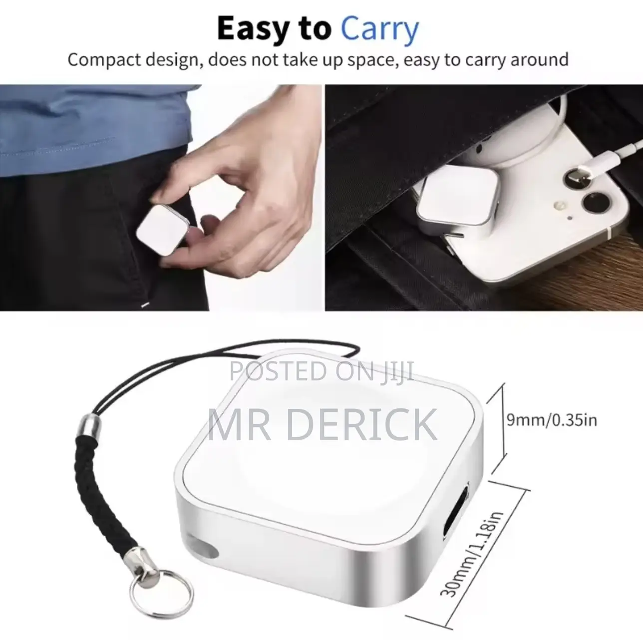 Portable Wireless Watch Charger Type C Two Interfaces for Apple Watch