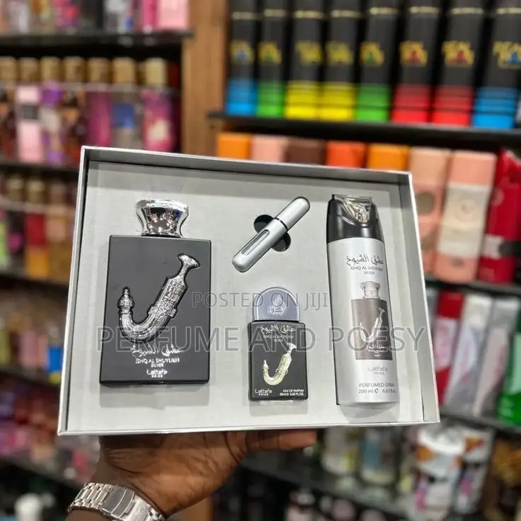 Ishq Al Shuyukh Silver Lattafa Perfume Gift Set