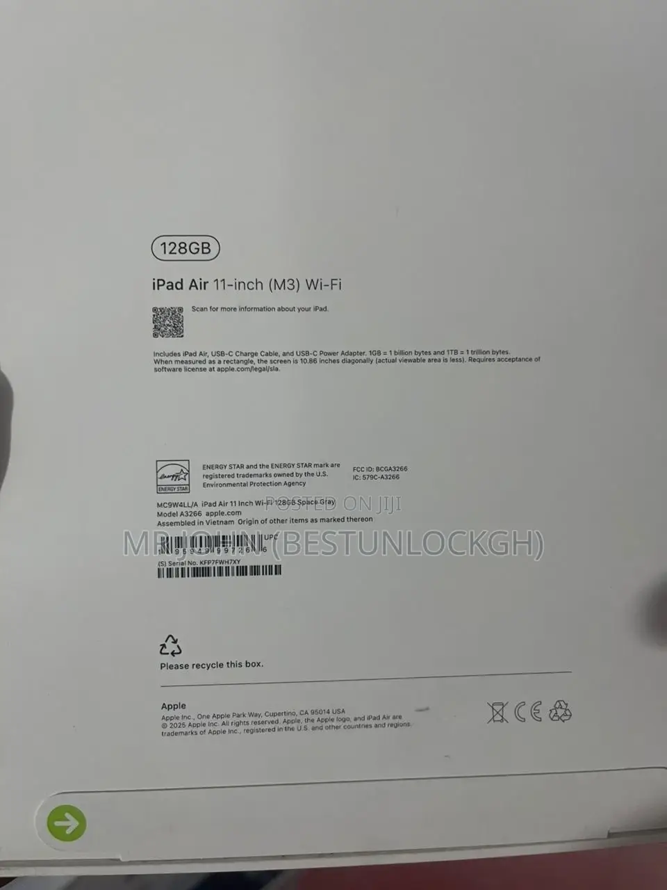 New Apple iPad Air 11 (2024) 128 GB Black